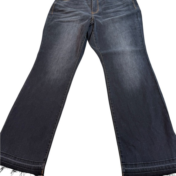 Judy Blue Size 16W Black distressed Slim Boot Cut Frayed Hem Zipper NWT - Picture 1 of 10